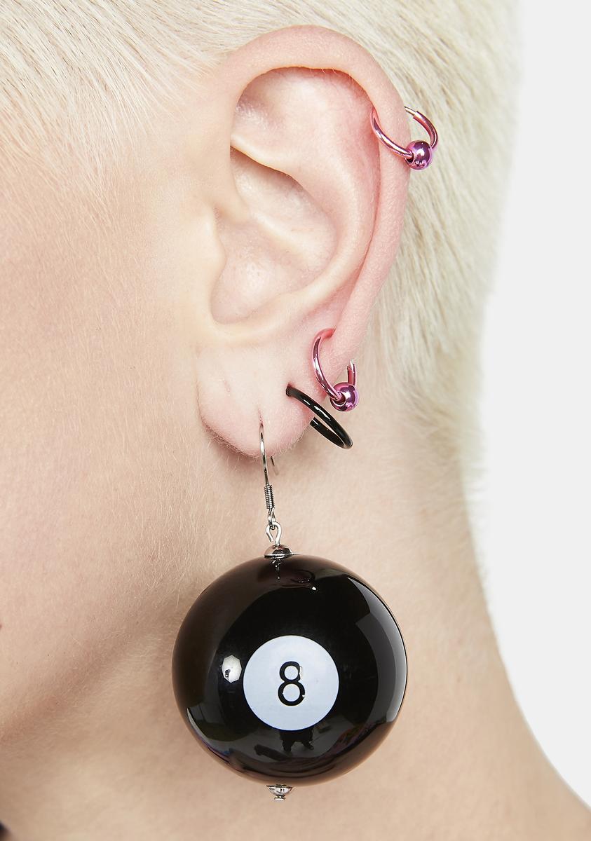 Eight Ball Drop Earrings Dolls Kill