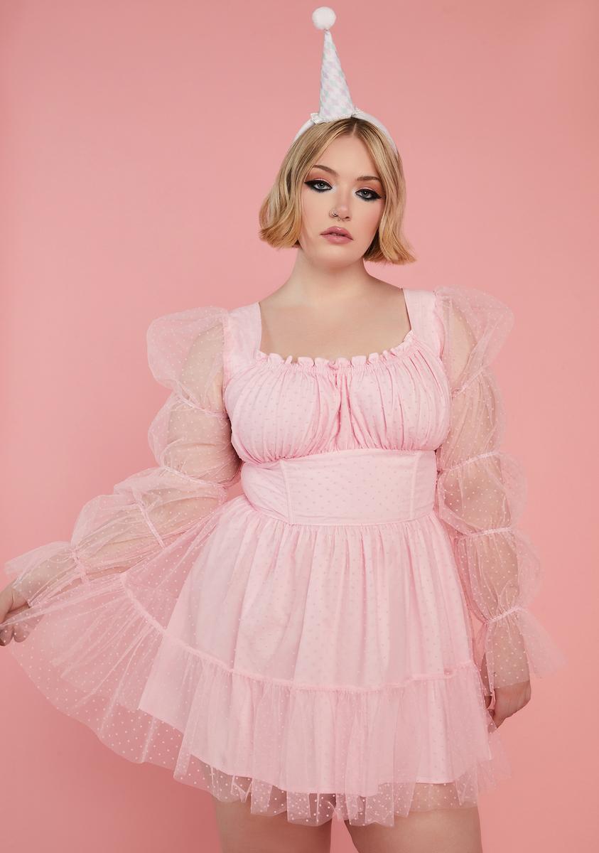 plus size sheer mini dress Sugar Thrillz Plus Size Sheer Cinched Puff Sleeve Mini Dress