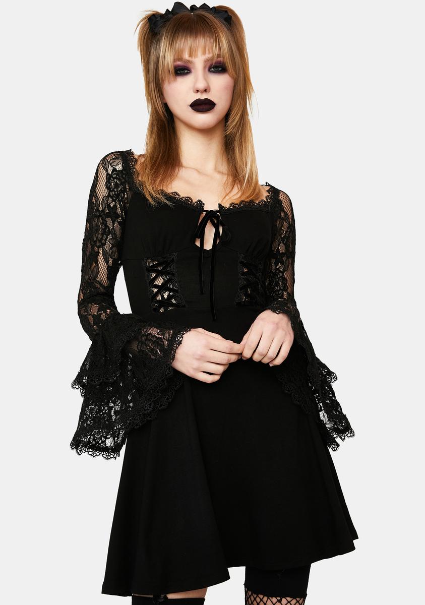 Dark In Love Black Lace Sleeve Mini Dress Dolls Kill Dark In Love Black Lace Sleeve Mini Dress Dolls Kill