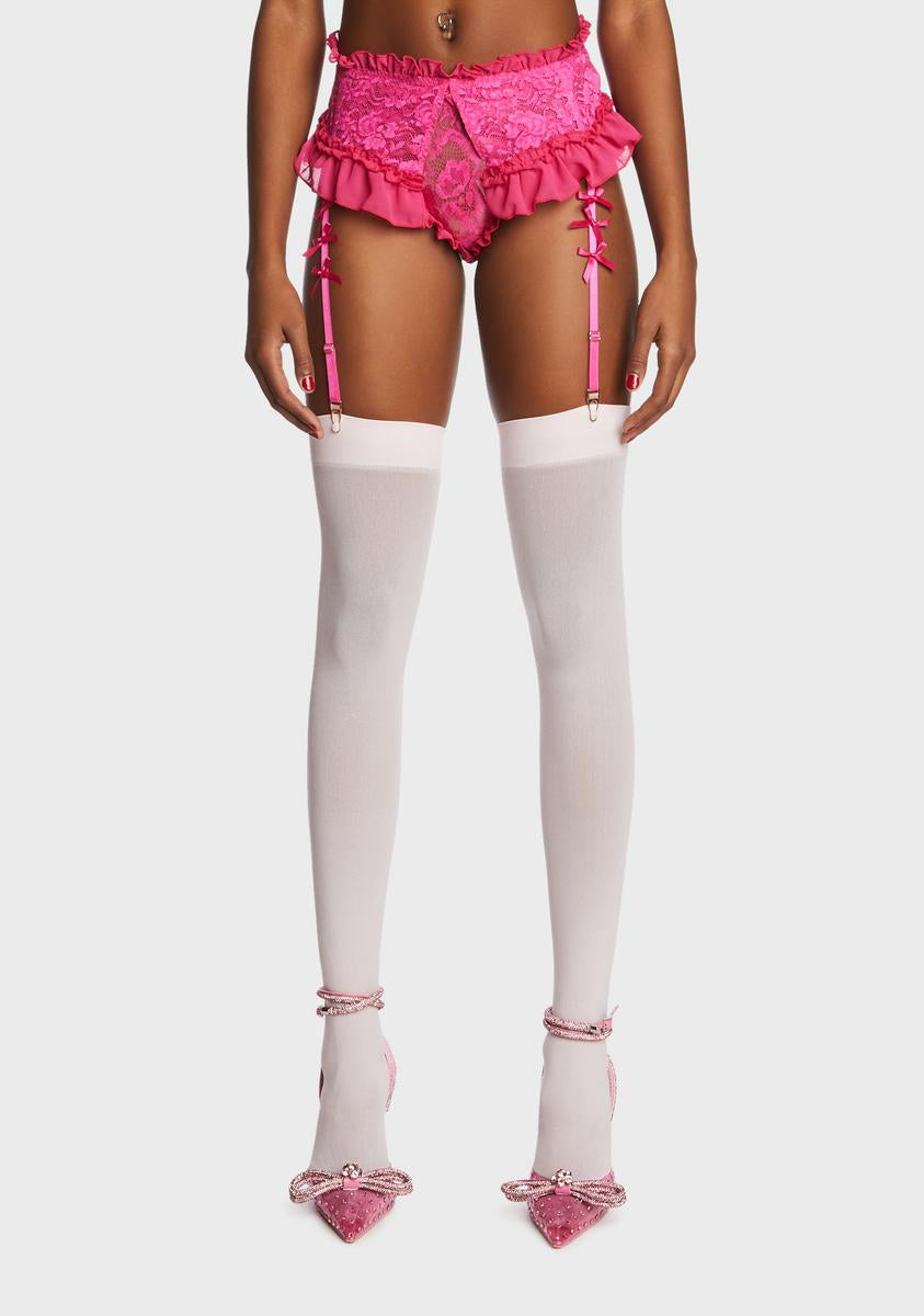 Sugar Thrillz Lace Panty And Garter Belt - Pink Dolls Kill Sugar Thrillz Lace Panty And Garter Belt - Pink Dolls Kill