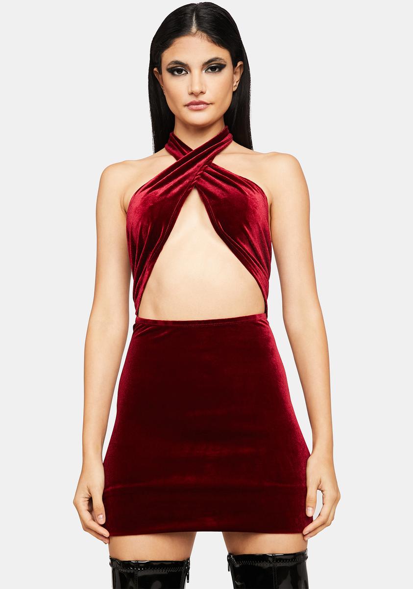 dolls kill red velvet dress Dark In Love Velvet Lace Trim Sweetheart Mini Dress Red