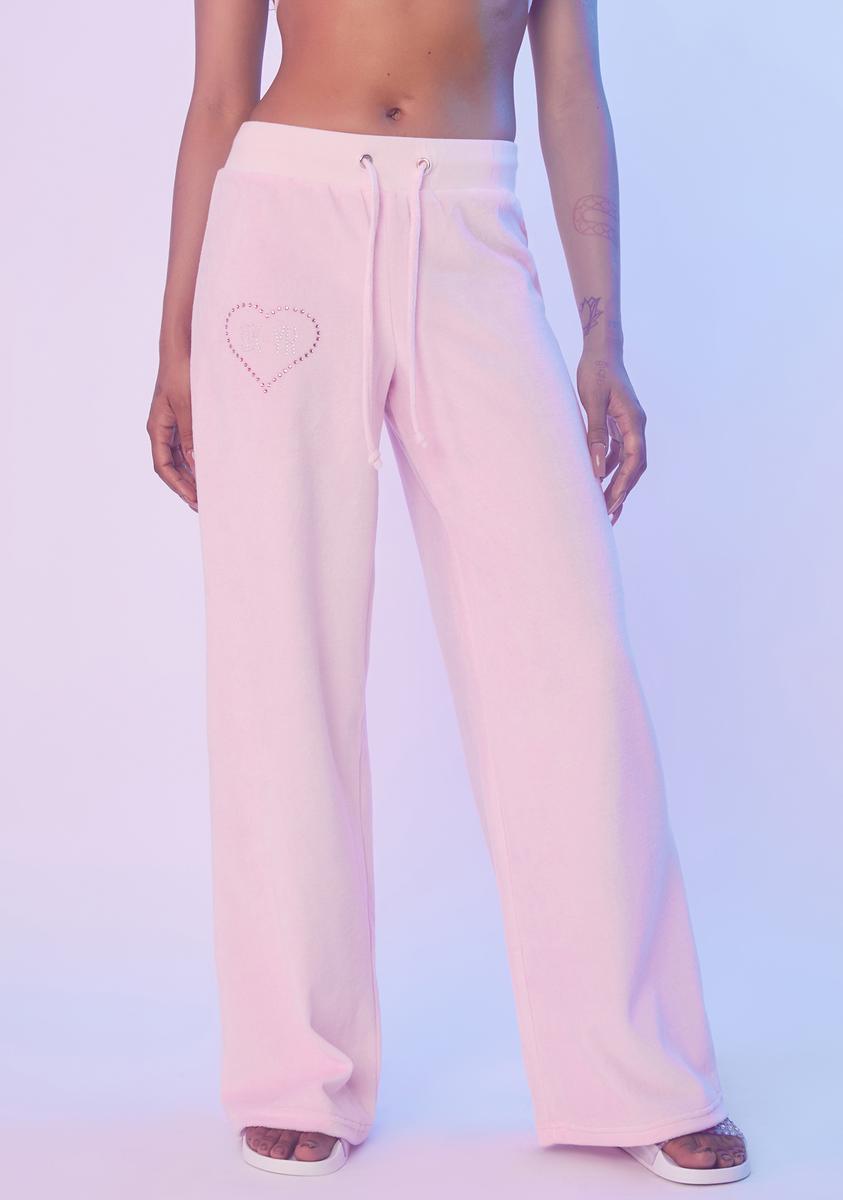 Dolls Kill X Yung Reaper Velour Pants Pink