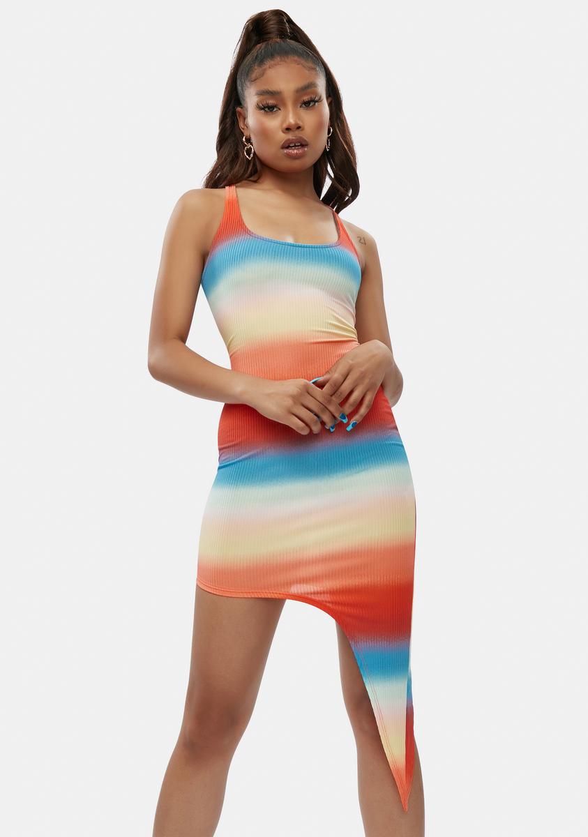 ribbed tie dye dress Ribbed Tie-Dye Tank Dress