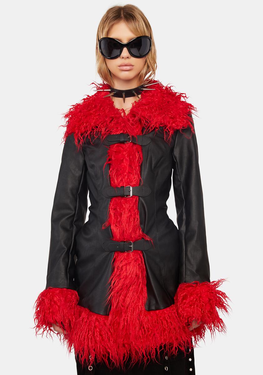 ジャケット・アウター Murder license mods coat fur coat emo Finally finished my Horror Punk/Murder Folk Jacket : r