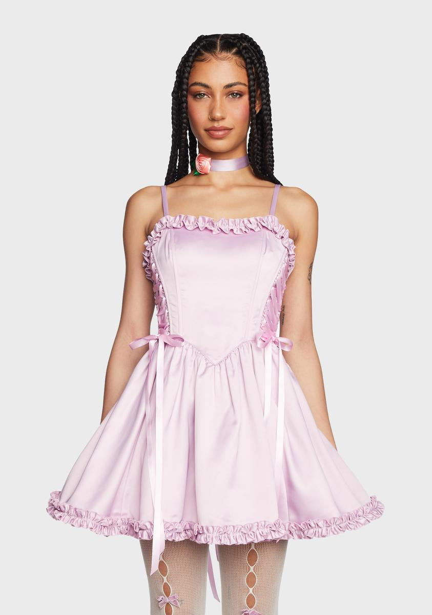 Sugar Thrillz Satin Ruffle Corset Mini Dress Sugar Thrillz Satin Ruffle Corset Mini Dress