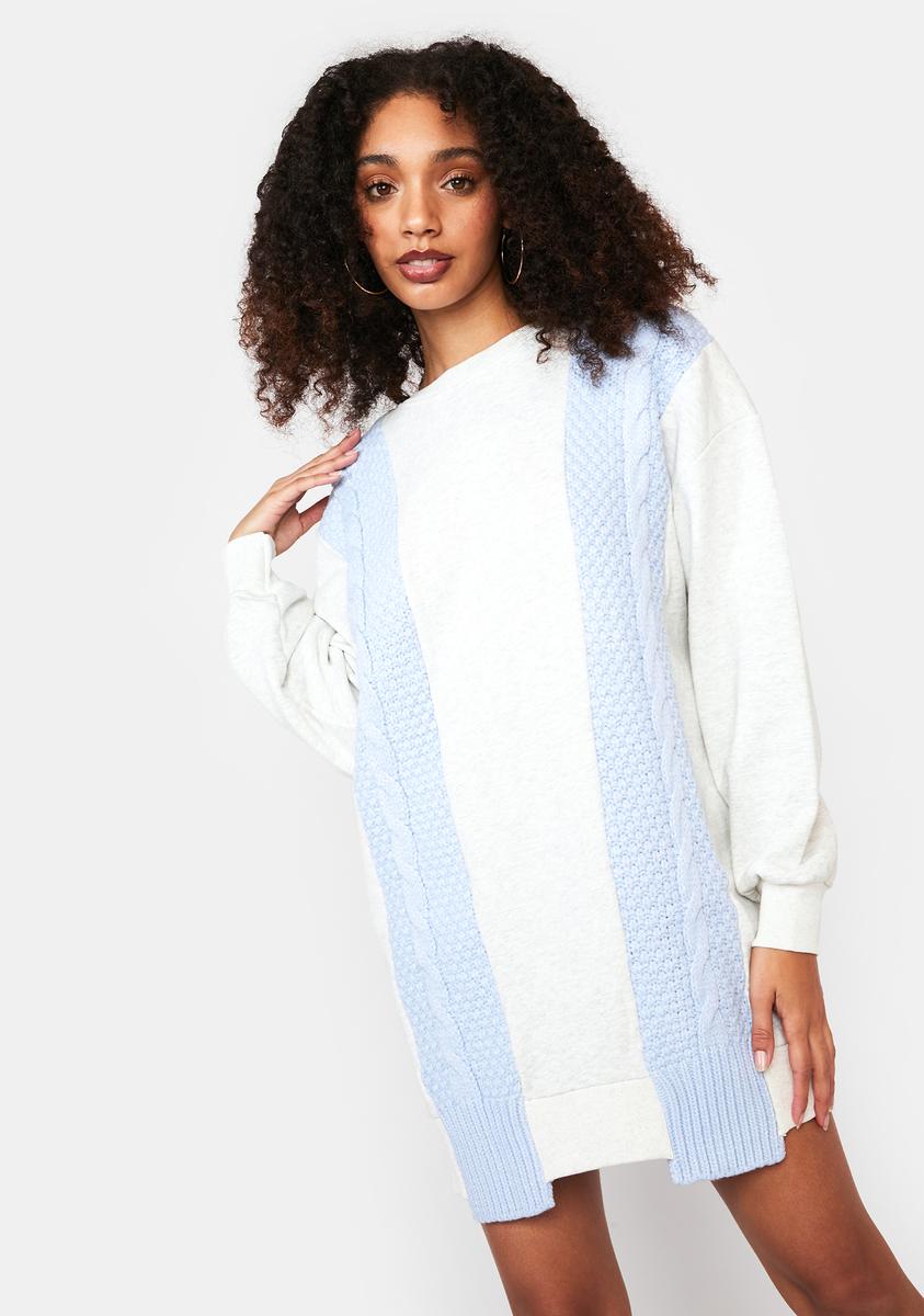 oversize knit sweater dress Monki textured knit oversized midi sweater dress in gray