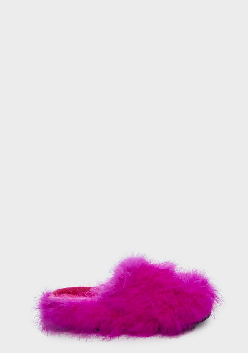 fuzzy slippers pink