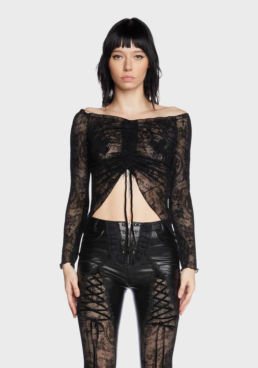 gothic off shoulder top