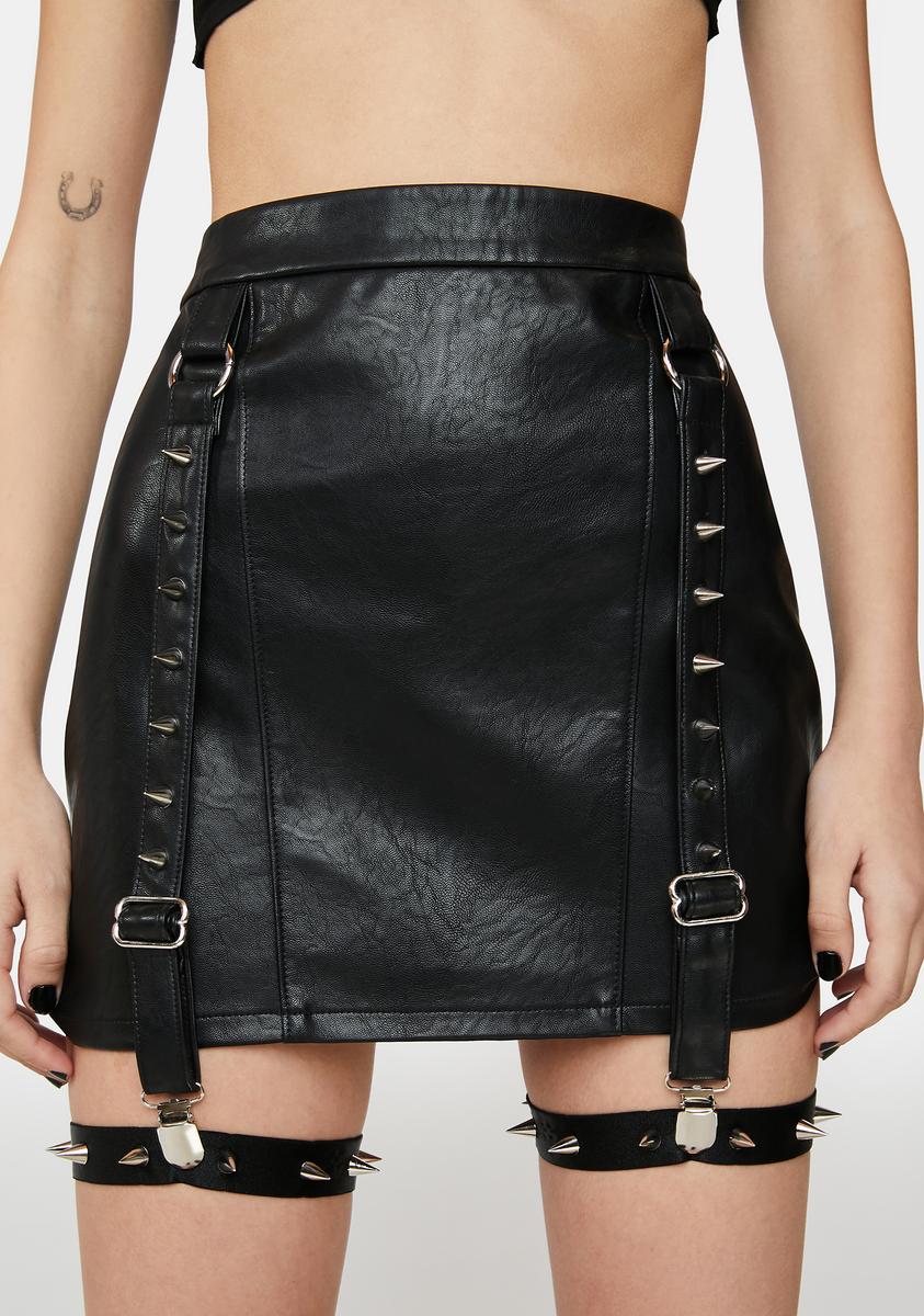 Black leather skirt dolls kill on sale