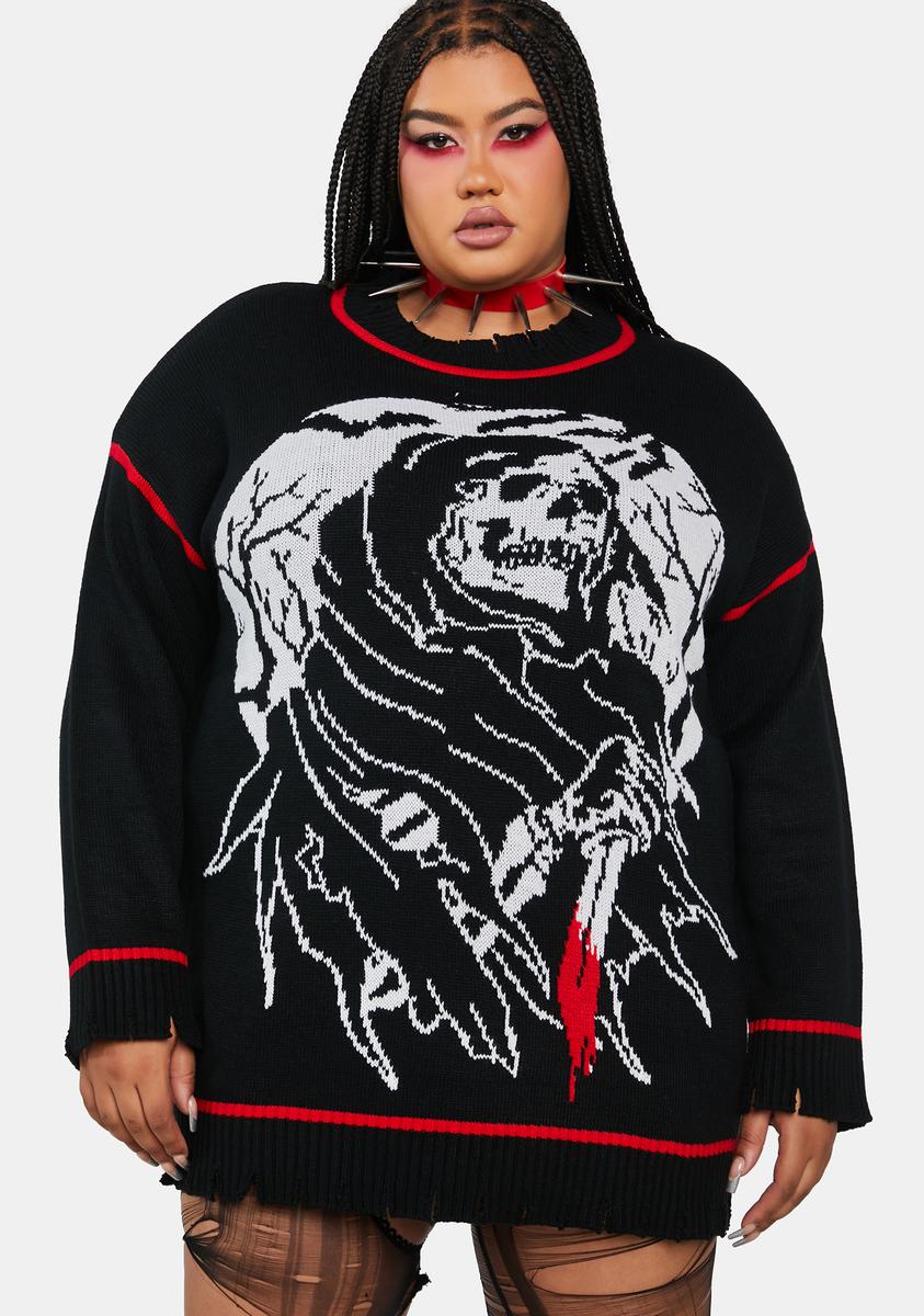 Oversized black sweater plus size 2025