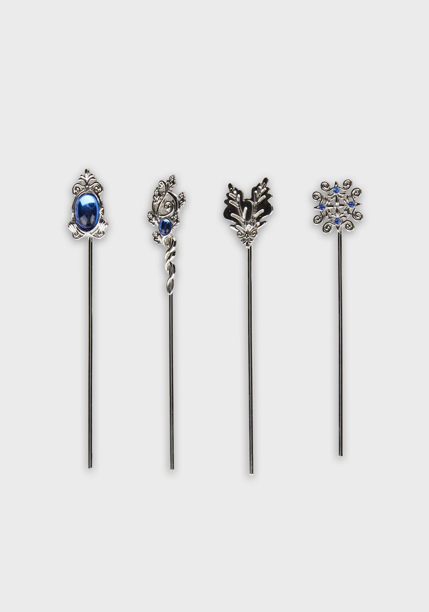 Four Piece Leaf Hair Pin Set Silver Dolls Kill