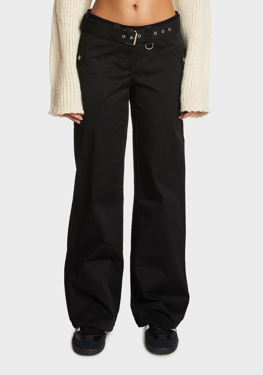 Edikted Low Rise Cargo Pants - Black – Dolls Kill