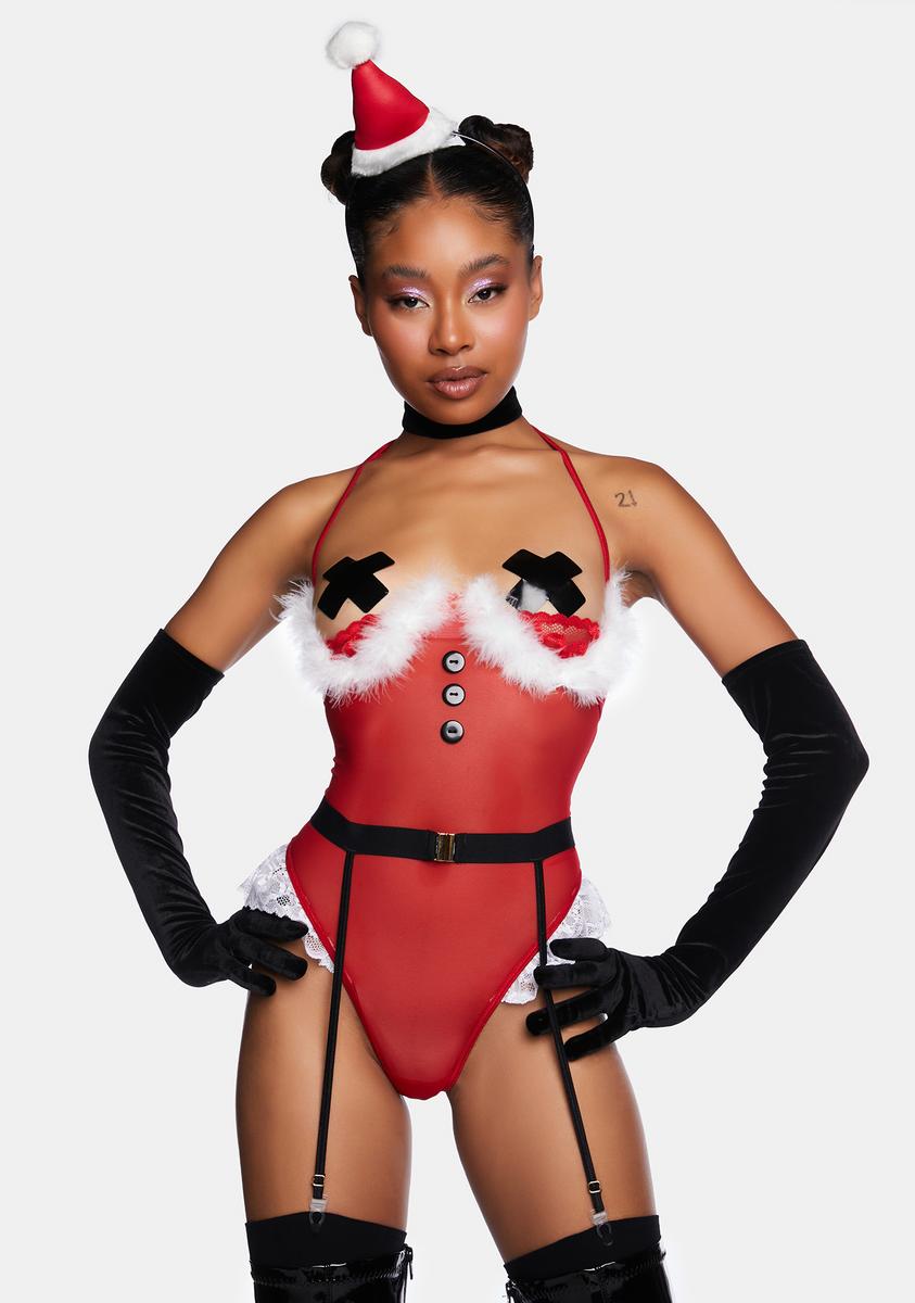 Christmas Sheer Bodysuit Lingerie - Red Dolls Kill Christmas Sheer Bodysuit Lingerie - Red Dolls Kill
