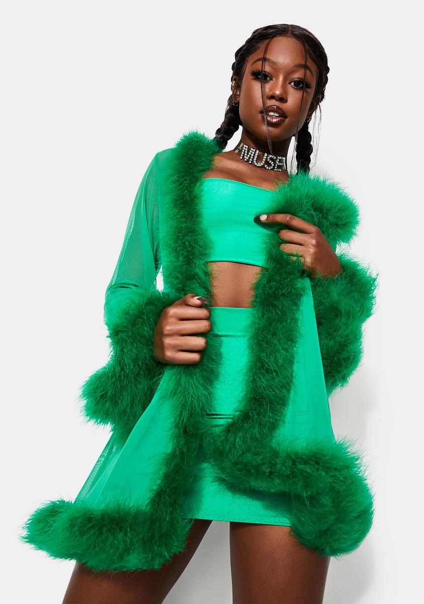 Valley of Babez Poison Ivy Feather Robe Dolls Kill Valley of Babez Poison Ivy Feather Robe Dolls Kill