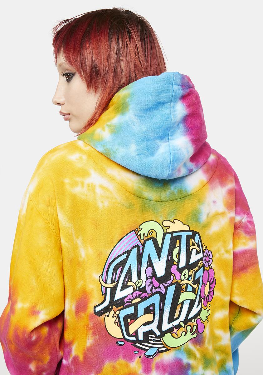 Santa Cruz Skateboards Strange Dot Tie Dye Hoodie Rainbow