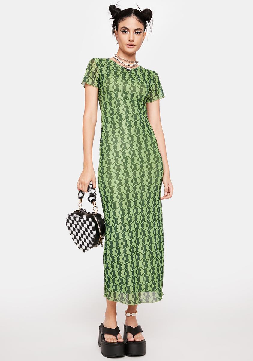 Motel Floral Print Midi Bodycon Dress
