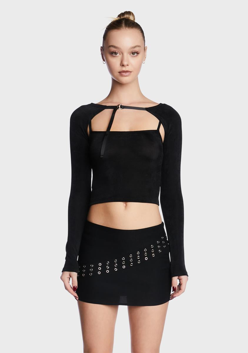 ultra cropped mesh top