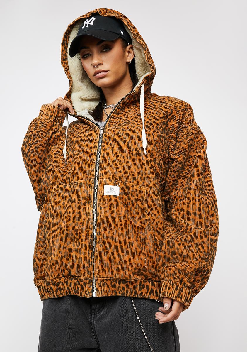 ジャケット・アウター Corduroy Leopard Oversized Down Jacket Leopard Oversized Hooded Jacket – NEVER KNOW