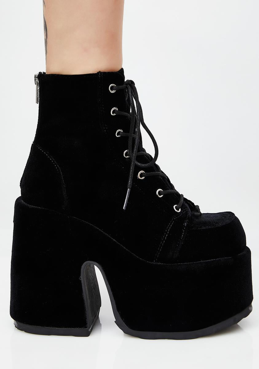 Demonia Velvet Rave Royalty Platform Boots – Dolls Kill