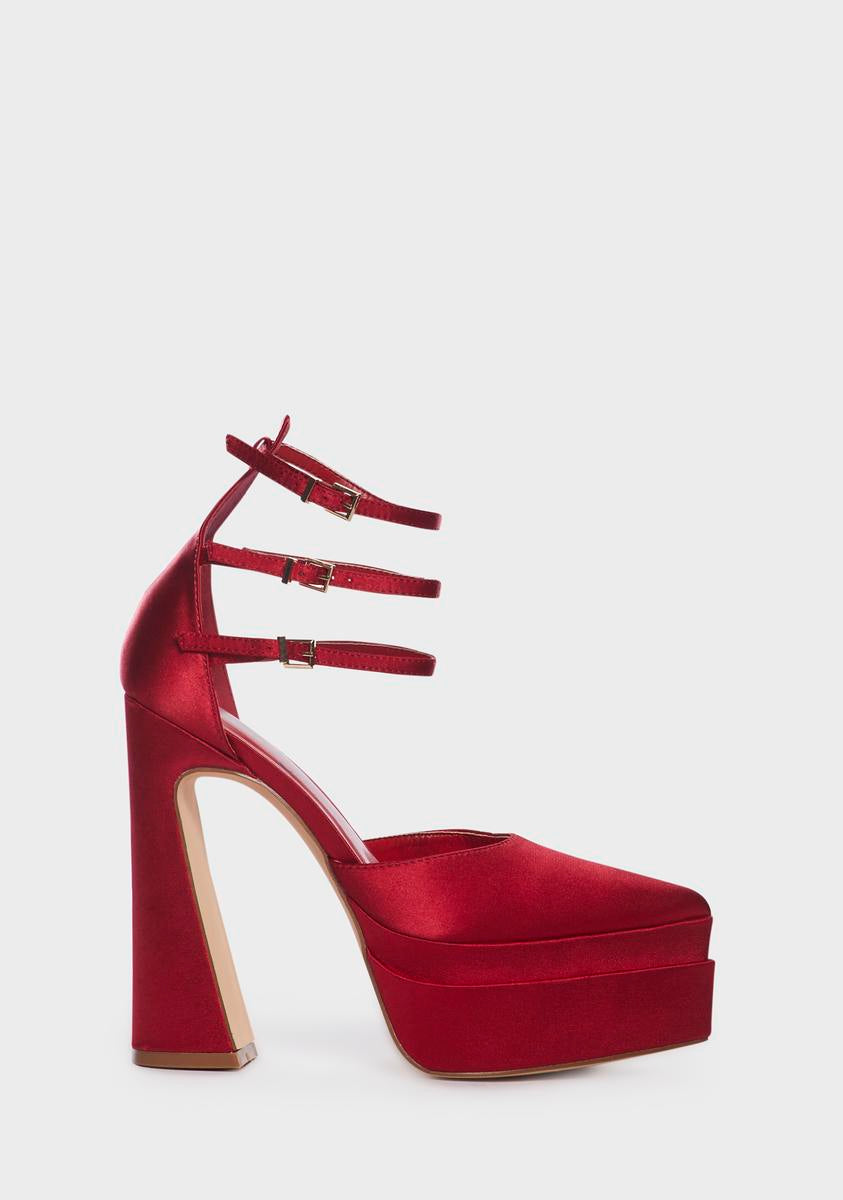 Red stacked hotsell heels