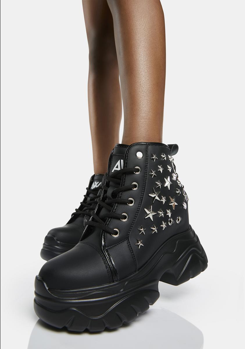 Anthony Wang Studded Wedge Sneakers Black – Dolls Kill