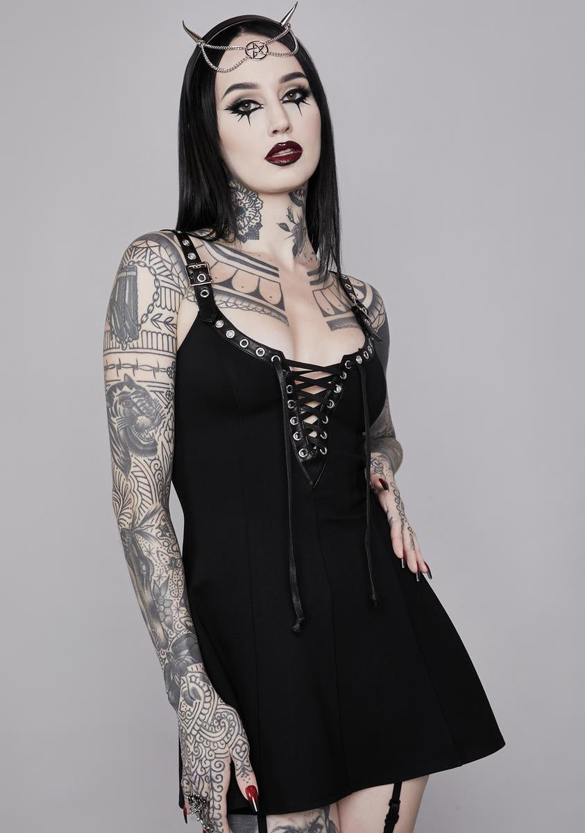 maven mini dress Widow Vegan Leather Trim Mini Dress