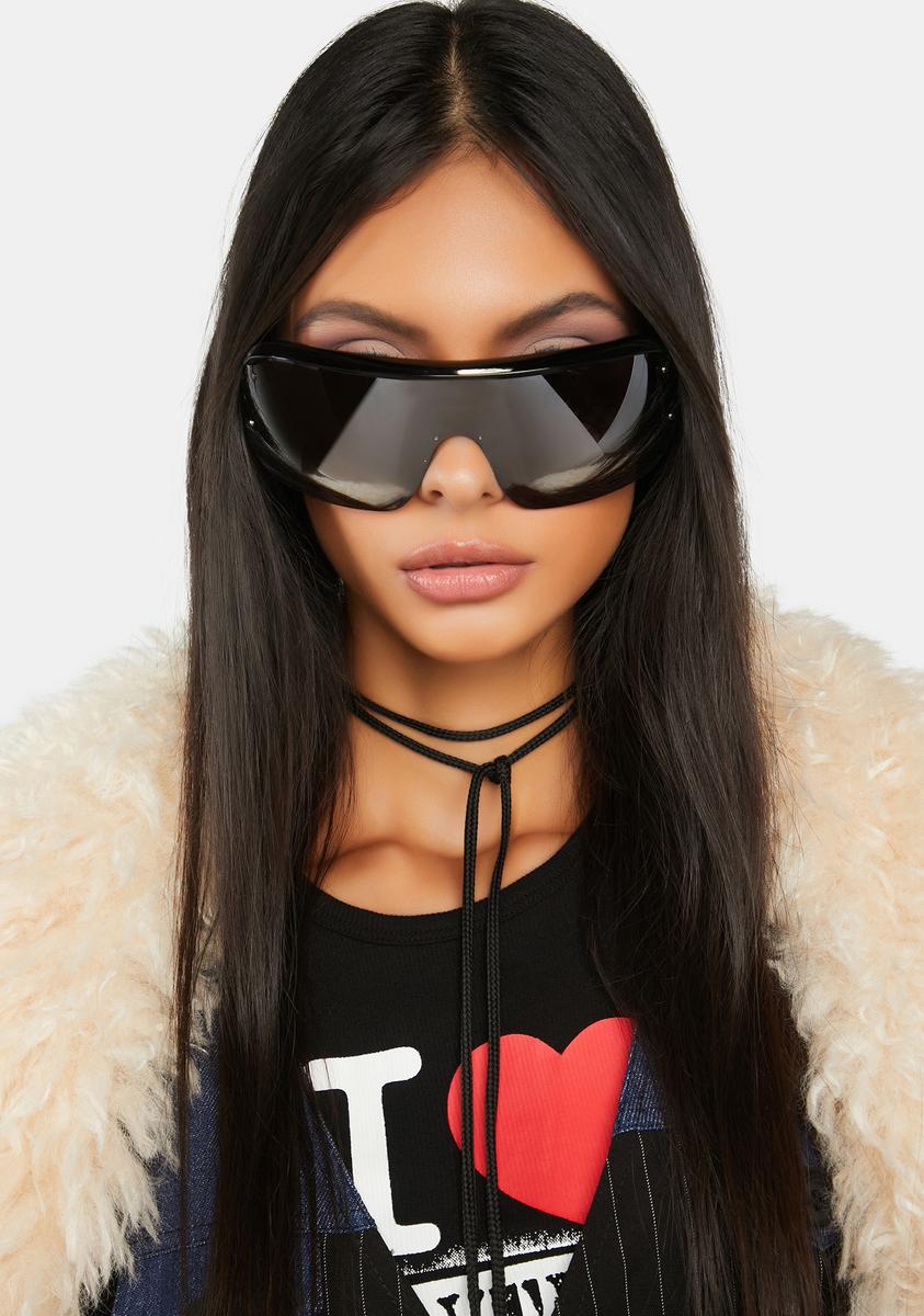 Good Times Eyewear Buckle Hinge Sunglasses - Black – Dolls Kill