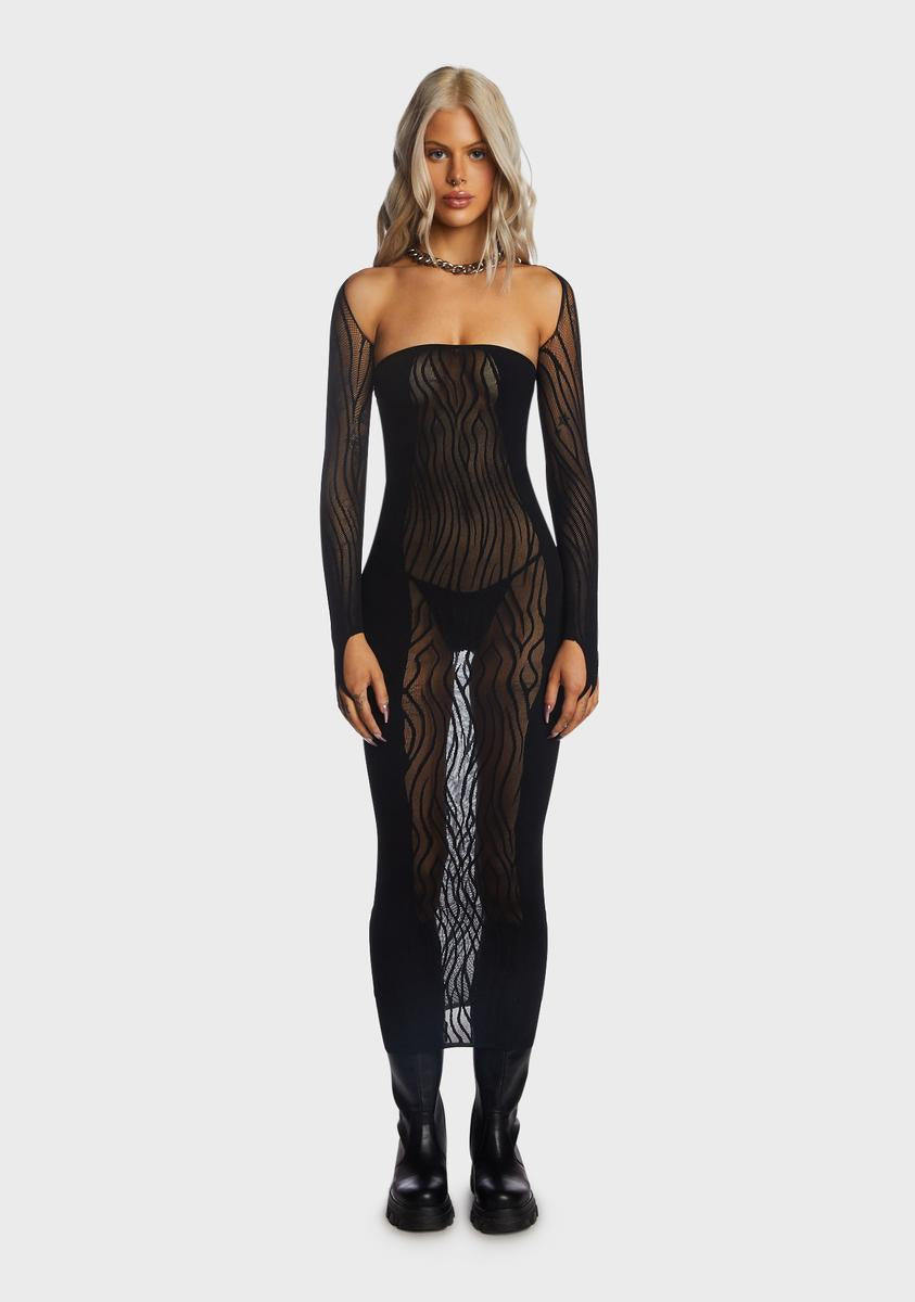 THE KRIPT Shapewear Bodycon Maxi Dress - Black Dolls Kill THE KRIPT Shapewear Bodycon Maxi Dress - Black Dolls Kill