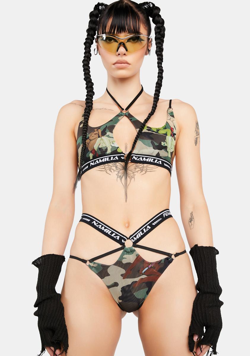 Namilia Self Love Camo Print Mesh Lingerie Set - Green Dolls Kill Namilia Self Love Camo Print Mesh Lingerie Set - Green Dolls Kill