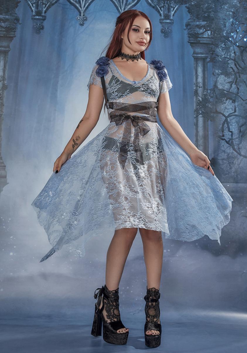 blue flowy homecoming dresses Widow Lace Dress Midi Lace Up Back blue flowy homecoming dresses Widow Lace Dress Midi Lace Up Back