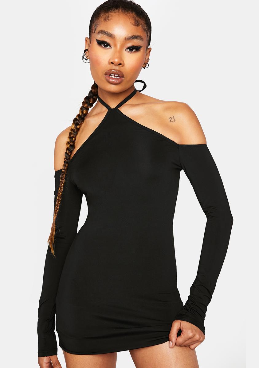 Halter Cold Shoulder Bodycon Dress