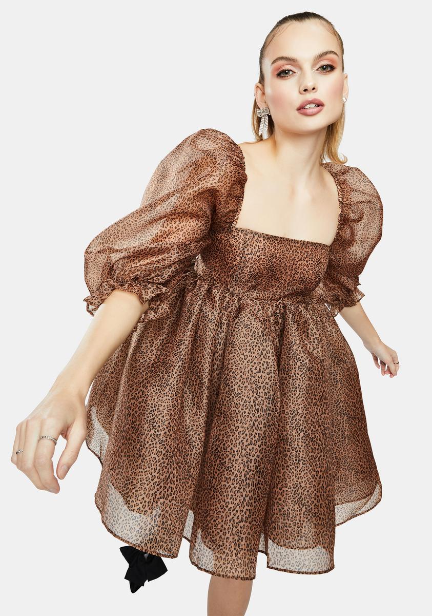 Selkie The Cheetah Puff Sleeve Babydoll Dress Selkie The Cheetah Puff Sleeve Babydoll Dress
