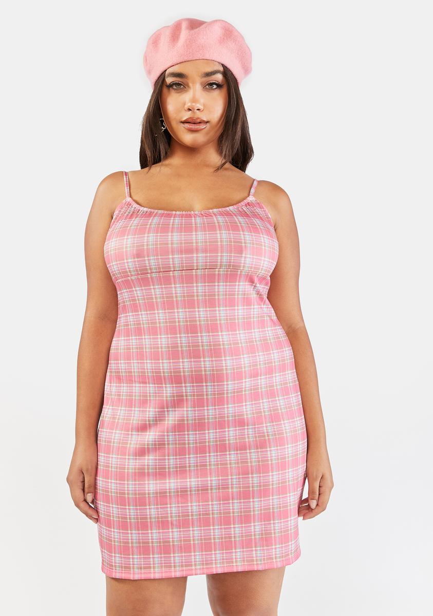 Plus Size Sugar Thrillz 90's Plaid Mini Dress