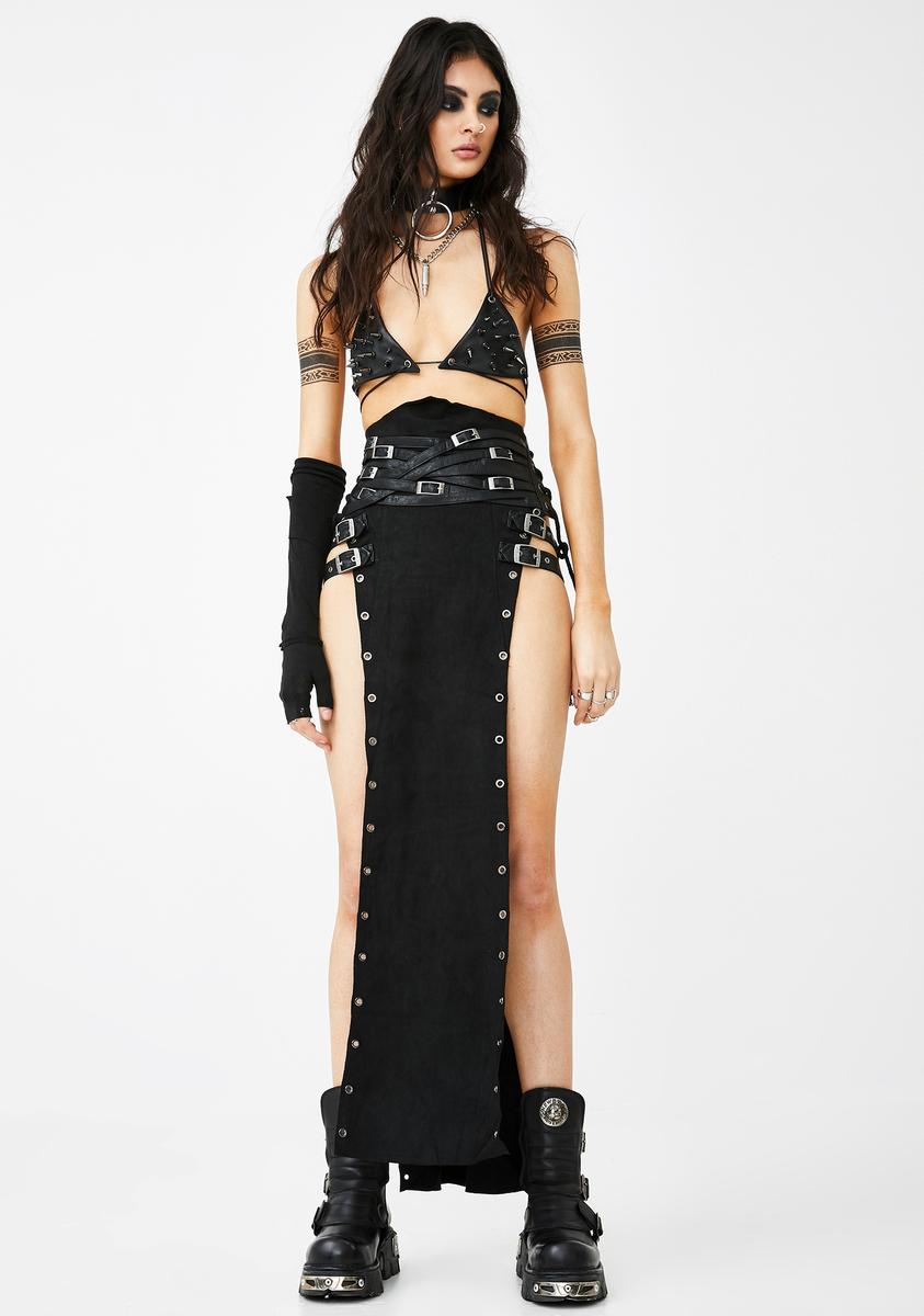 Punk Rave Metallic Personality Buckle Skirt – Dolls Kill