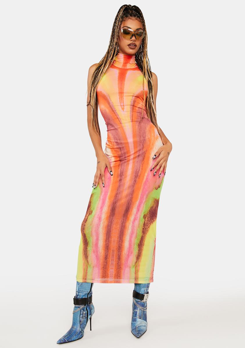 neon turtleneck dress PRETTYLITTLETHING neon green turtleneck bodycon midi
