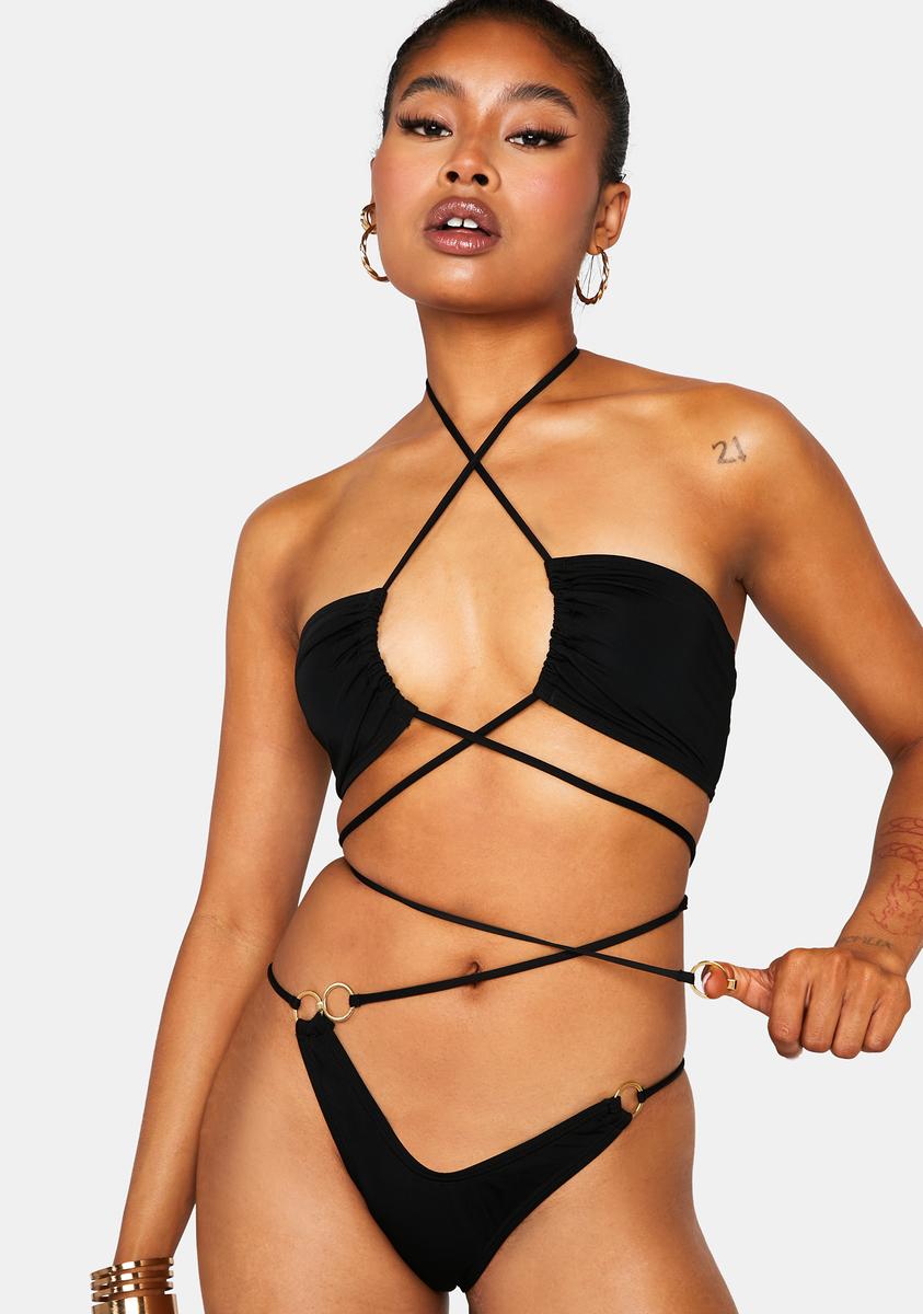 O-Ring Hardware Crisscross Strappy One-Piece Swimsuit
