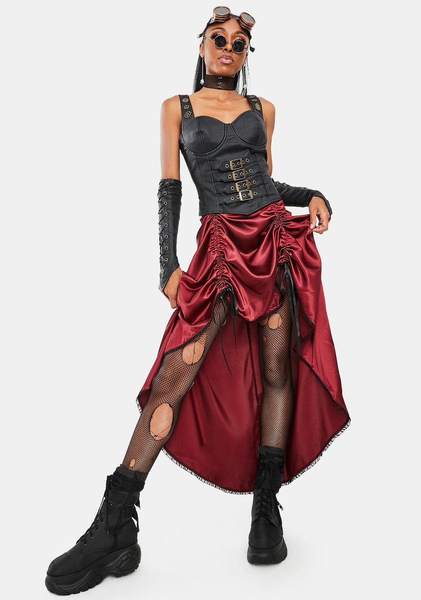 Dolls Kill Halloween Steampunk Dress Halloween Costume - Black/Red Dolls Kill Halloween Steampunk Dress Halloween Costume - Black/Red