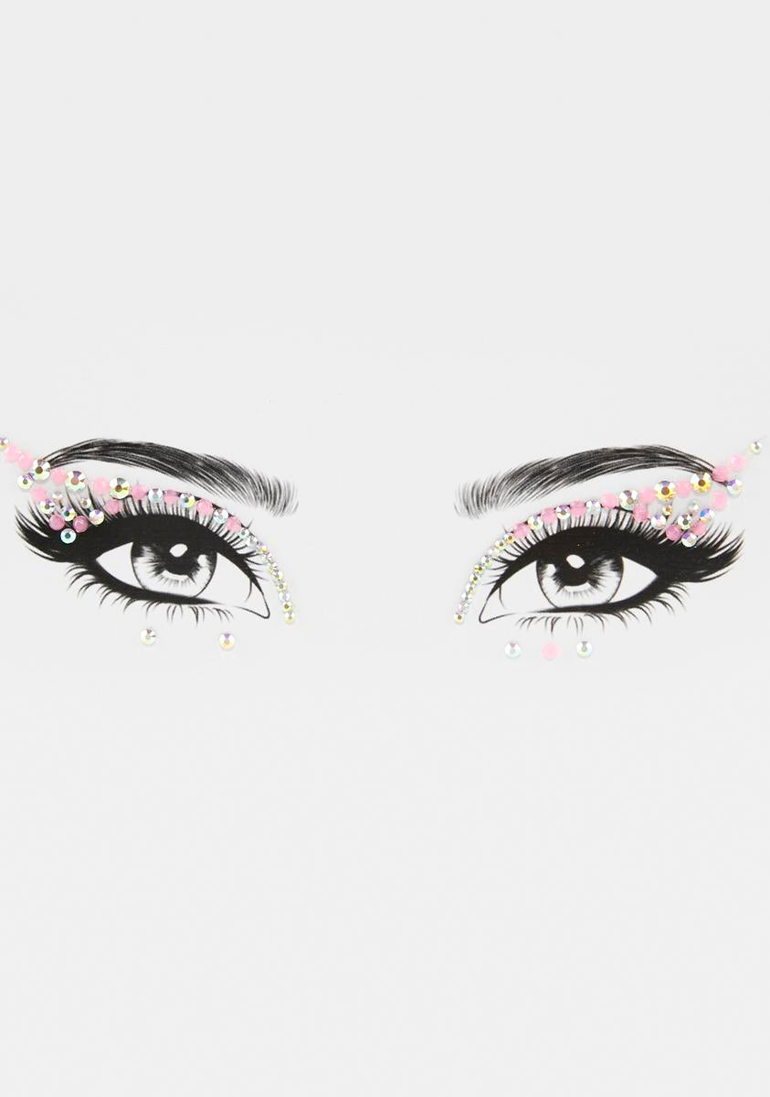 Gem Crystal Rhinestone Cat Eye Eyeliner Stickers Pink Dolls Kill