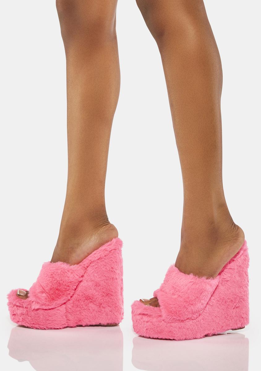 Pink Fashion Nova Shoes Wedges Lemon Drop By Privileged Pink