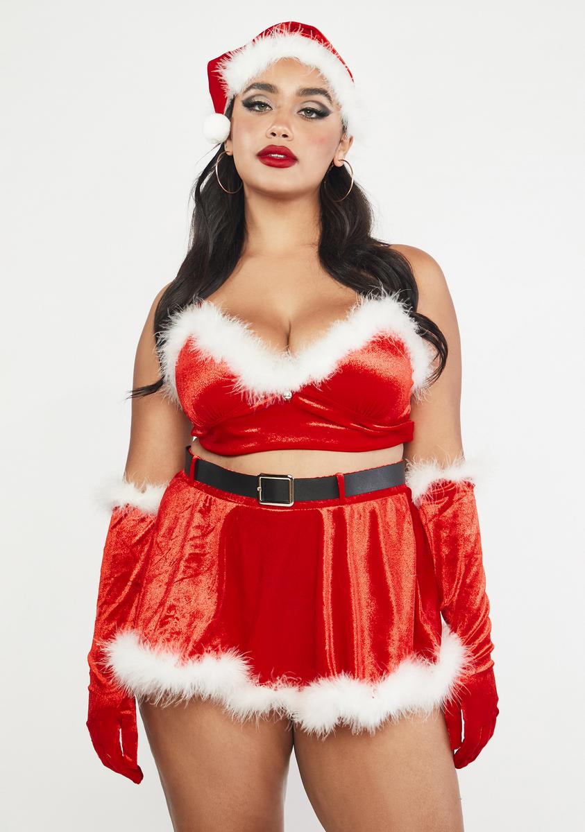 Plus Size Trickz N Treatz Sexy Santa Costume - Red/White Dolls Kill Plus Size Trickz N Treatz Sexy Santa Costume - Red/White Dolls Kill