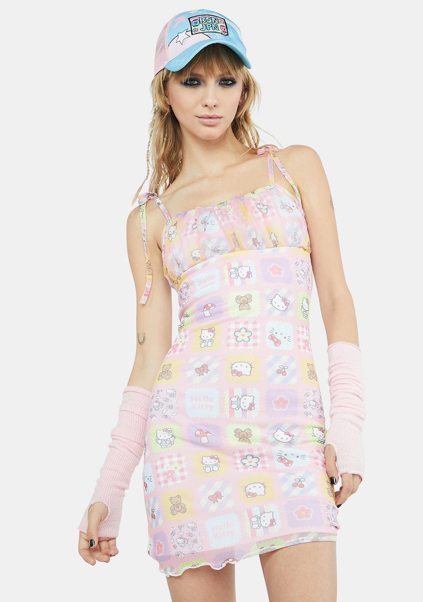 hello kitty dresses for women NGOrder Hello Kitty Patchwork Bodycon Dress