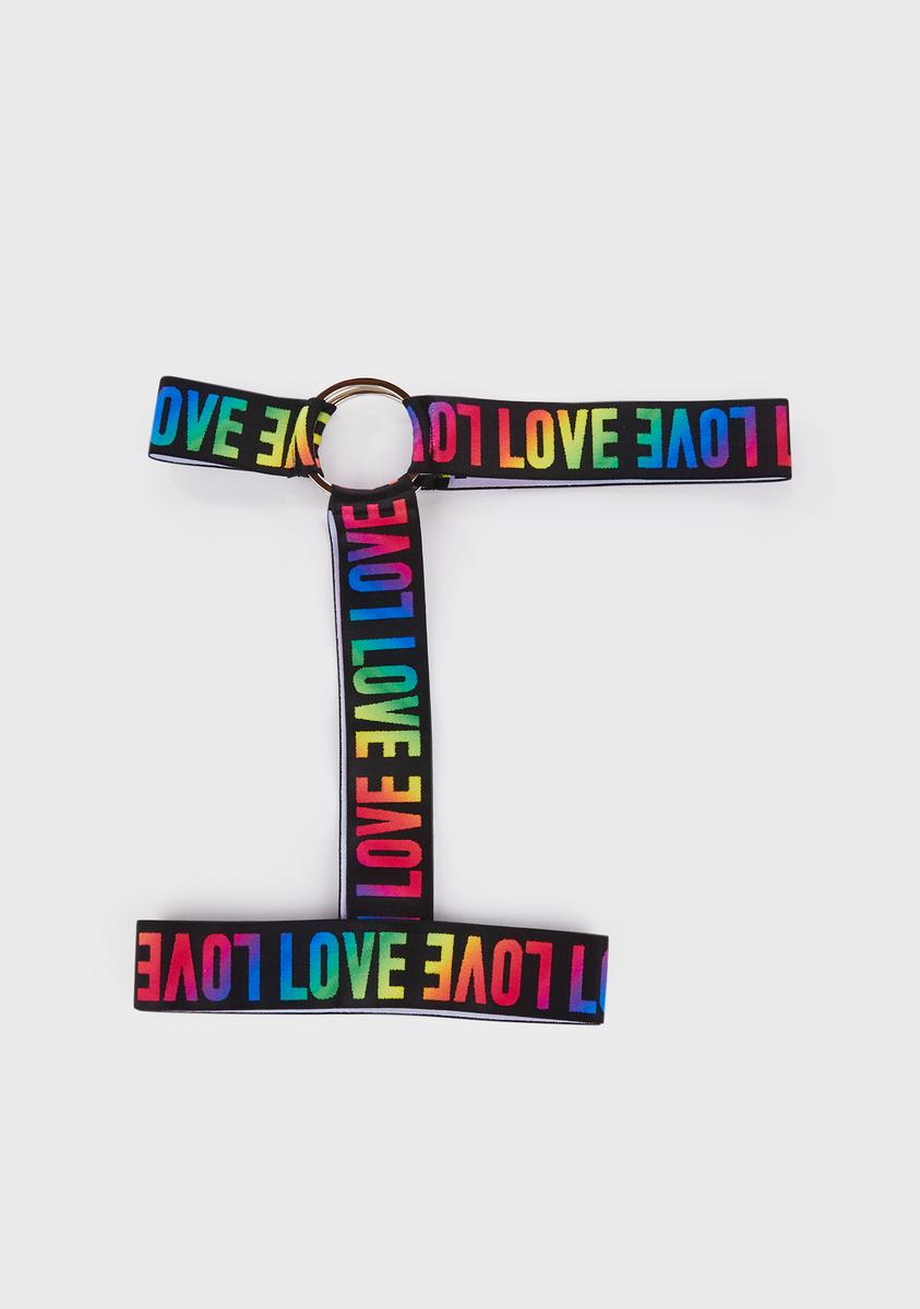 Roma Pride Love Elastic Garter Belt - Rainbow Dolls Kill Roma Pride Love Elastic Garter Belt - Rainbow Dolls Kill