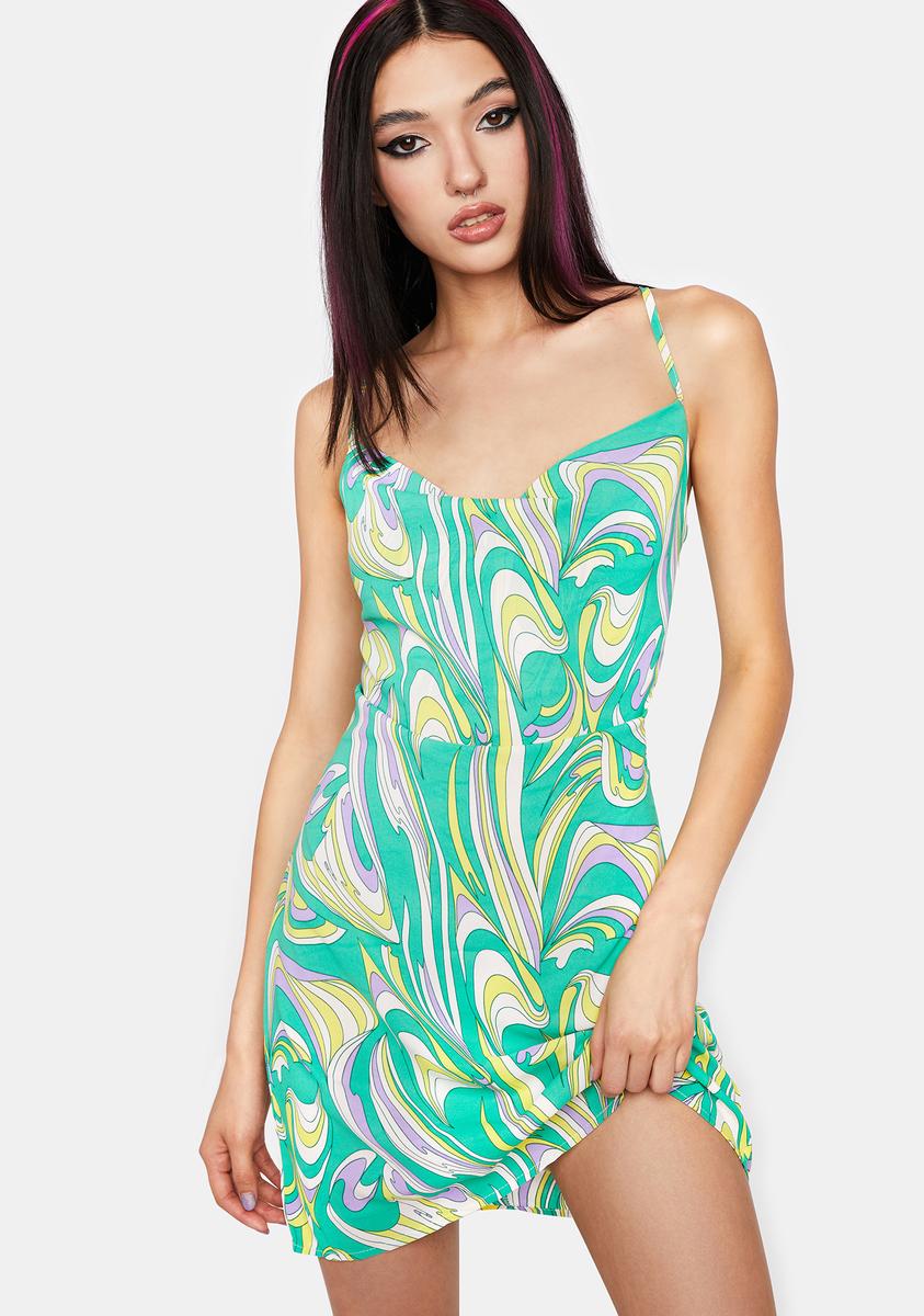 slim fit dress slacks Palmetto Block Print Mini Dress Seafoam / Xs main image 1
