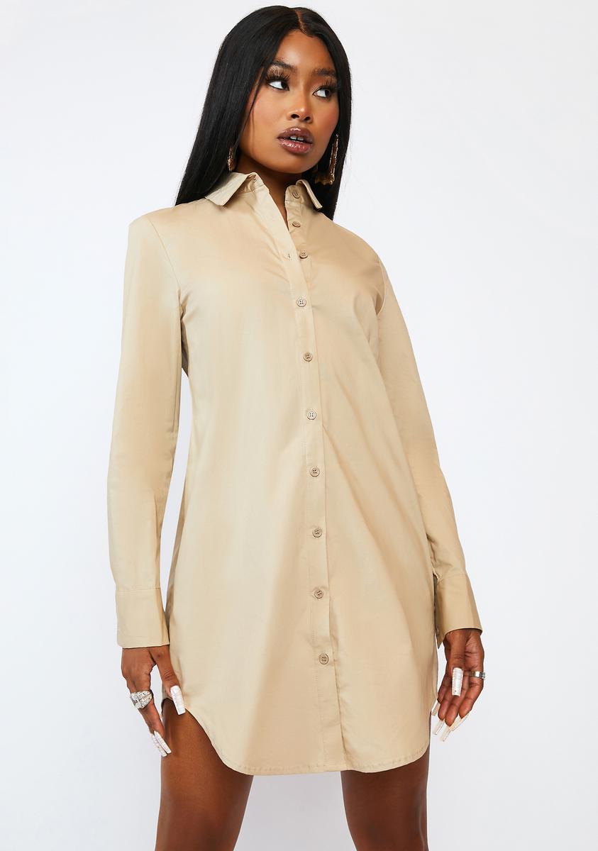 fitted button up dress Dorian Fitted Shirt Midi Dress / White | MESHKI main image 1
