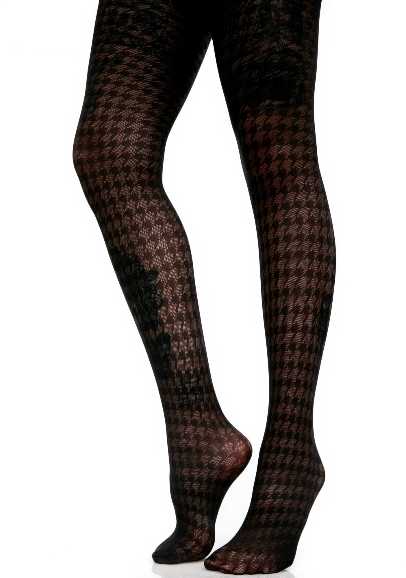 美品♡ SHE Tokyo Meghan hounds-tooth 36 Black Houndstooth Pattern Tights – Dolls Kill