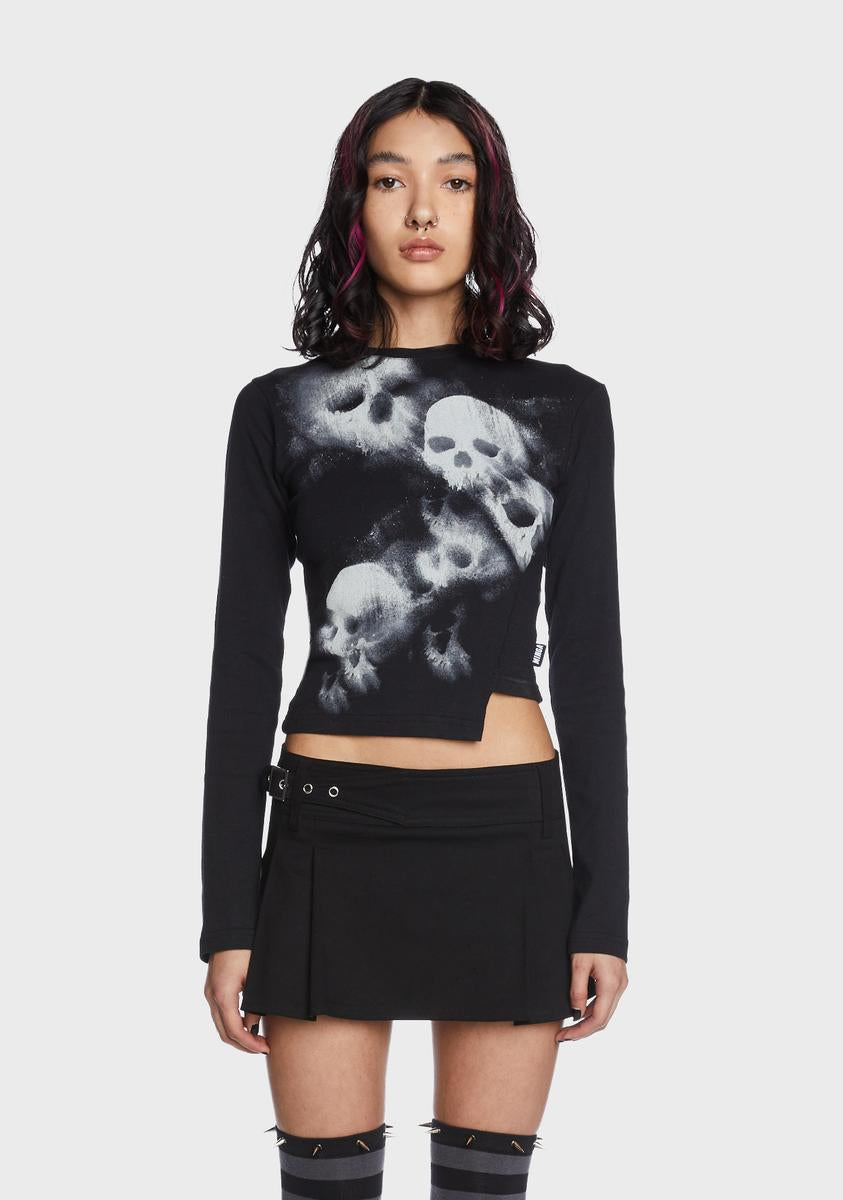 2024年のクリスマス Minga Kill Dolls – Black - Top Sleeve Long Graphic Skull その他