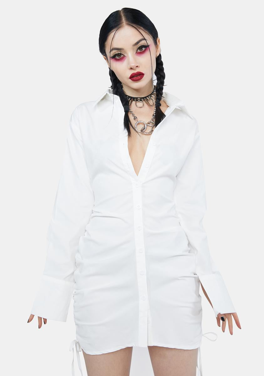 ruched white shirt