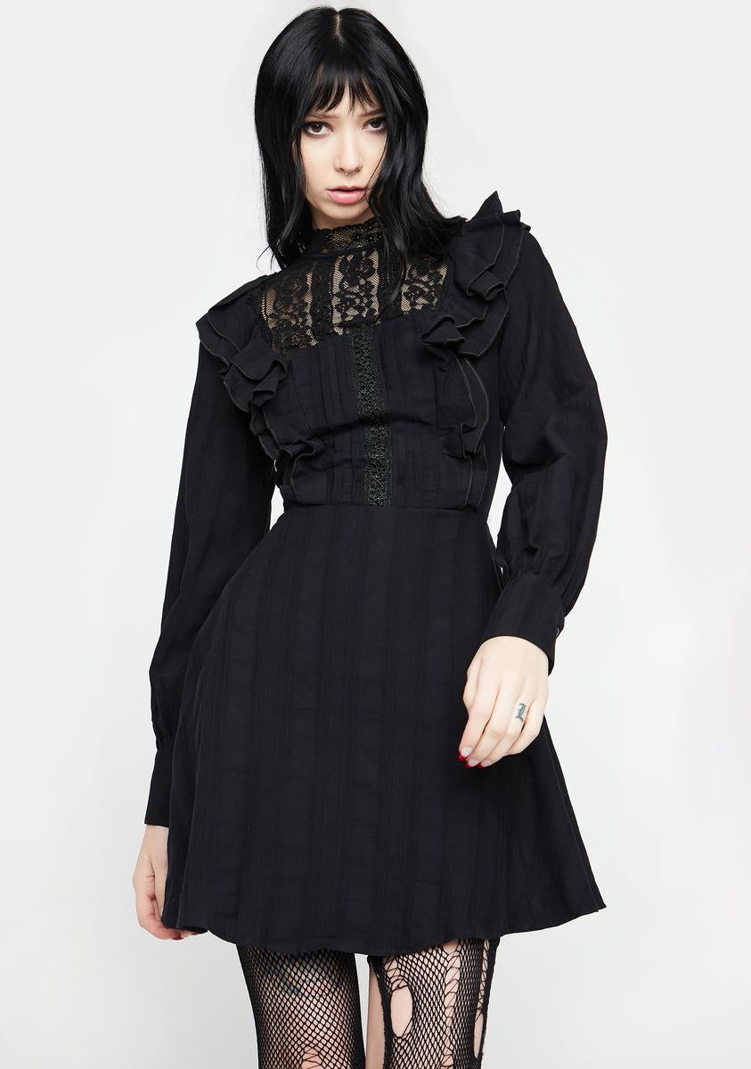 Dark In Love Dark Mysterious Frilly Lace Dress – Dolls Kill