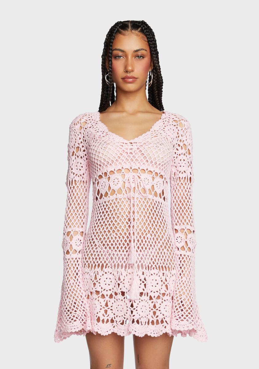 Sugar Thrillz Crochet Mini Dress