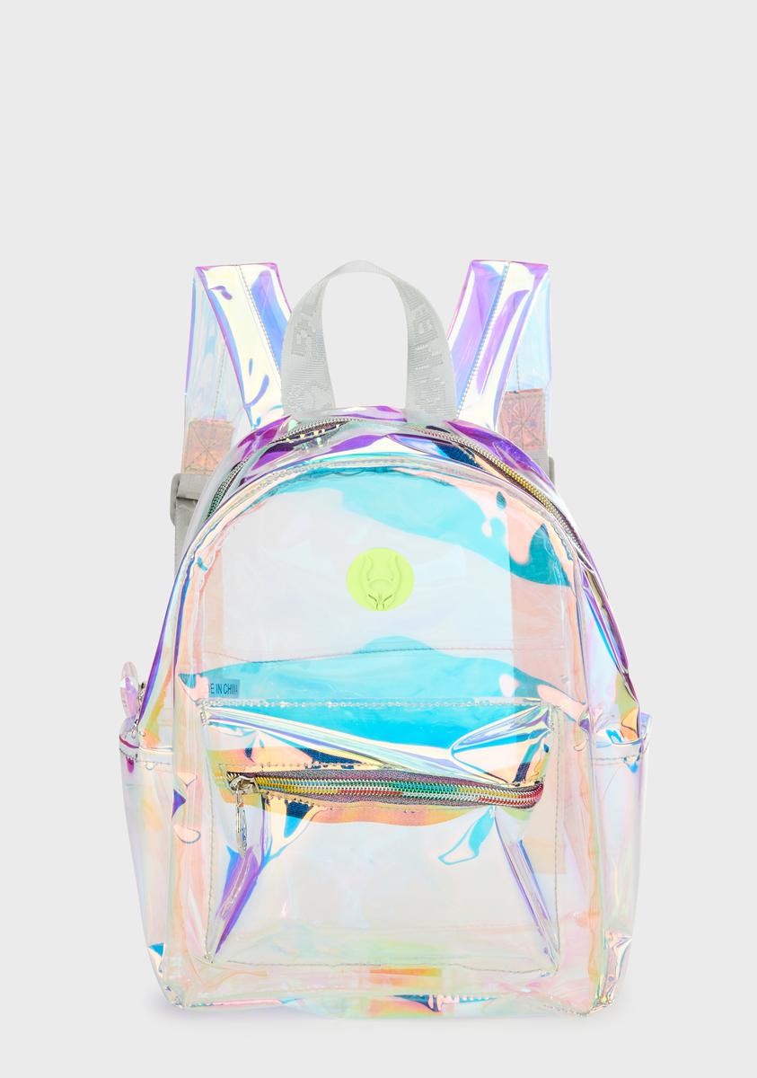 holographic mini backpack Cyberdog Clear Iridescent Light Up Backpack – Dolls Kill